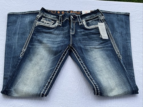Buckle Rock Revival Boot “YUI B206” Woman’s Jeans With Stones Sz 28/32 NWT - Picture 4 of 16