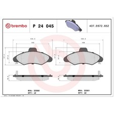 Brembo Bremsbelagsatz Bremsklötze vorne 94AB2K021AA 94AB2K021AB | 24720461