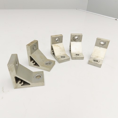 4040 Series Style 1-1/8" x 2" Extruded Aluminum 90° Corner Bracket Lot Of 5