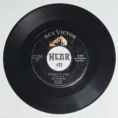 Superb 50s Hillbilly Great Steel 45 EDDY ARNOLD Trouble In Mind / When RCA hear