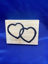 Double Hearts Linked Rubber Stamp No. TW40896