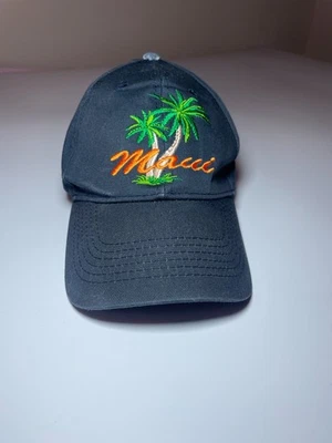 Vintage Maui Embroidered Snapback Flexible Brim Navy Blue Dad Hat Cap Surf - Image 1 of 4