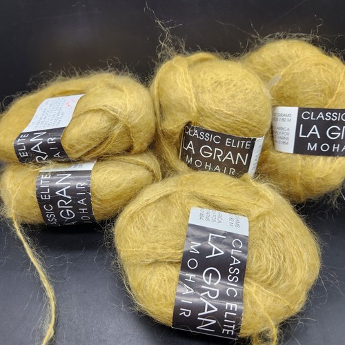 5x La Gran Classic Elite Mohair Yarn Tea Made In S. Africa 90 Yds Skein 1/06544