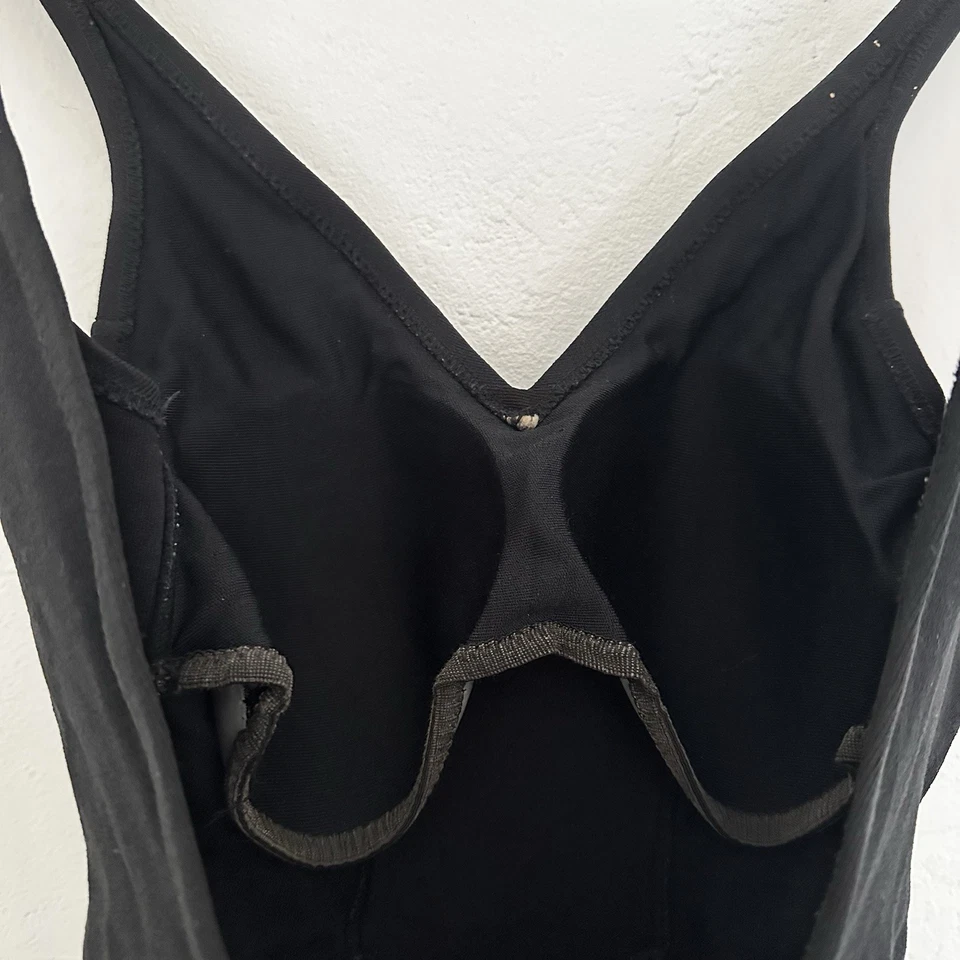 Vintage JANTZEN Swimsuit 1960's Womens 14 One Piece Black Retro Pinup Dress - Image 4 of 4