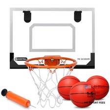 Mini Indoor Basketball Hoop for Door, Over Door Basketball Hoop for Red Balls
