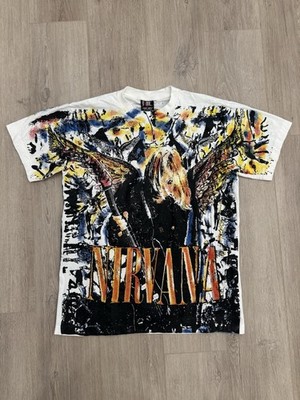 vintage Nirvana In Utero Giant All Over Print AOP Boot Tee L USA Single Stitch