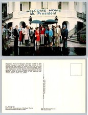 1981 Welcome Home President Reagan White House Postcard Nancy Michael Evans
