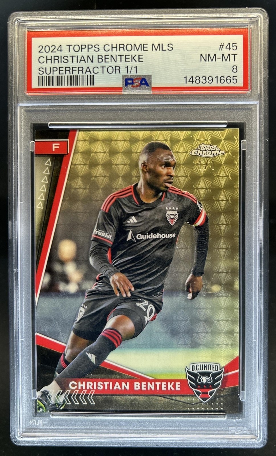 2024-25 Topps Chrome MLS Christian Benteke SuperFractor #1/1 United PSA 8