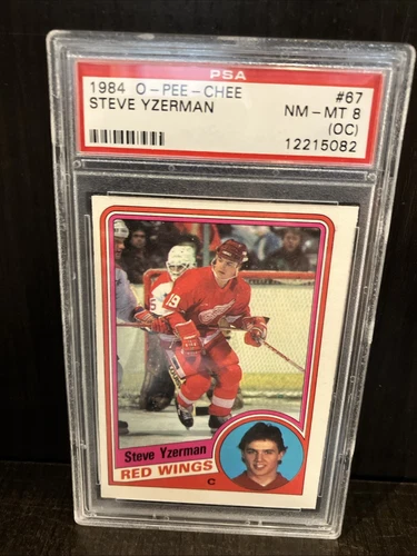 1984-85 O-Pee-Chee - Steve Yzerman #67 (RC) PSA Near Mint 8 Rookie Red Wings HOF