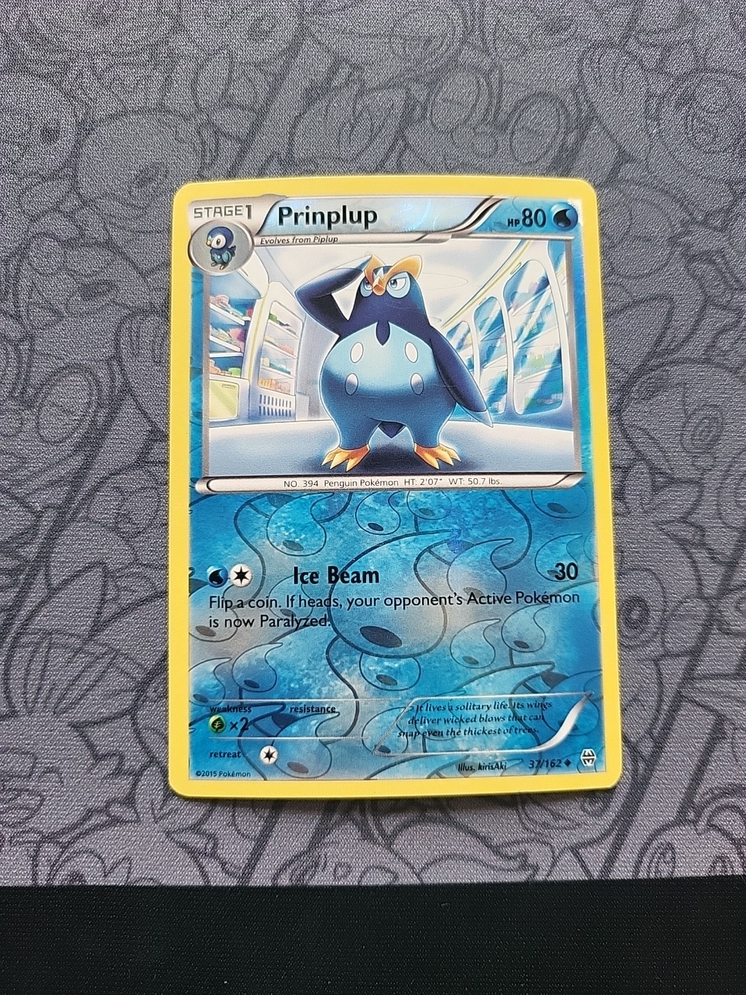 Pokemon: Prinplup #37/162 Reverse Holo Breakthrough 2015 - LP+ - G92