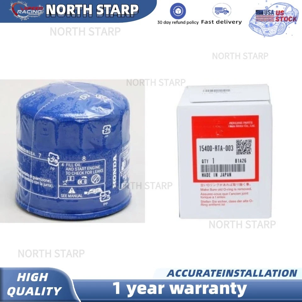 Filtro de aceite 6 15400-PLM-A02 Honda Acura con arandela de tapón de drenaje genuino Foto 2 de 4