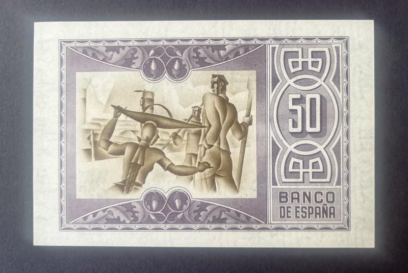 SPAIN CIVIL WAR 1937 50 Pesetas - El Banco de España - AU / UNC Bilbao