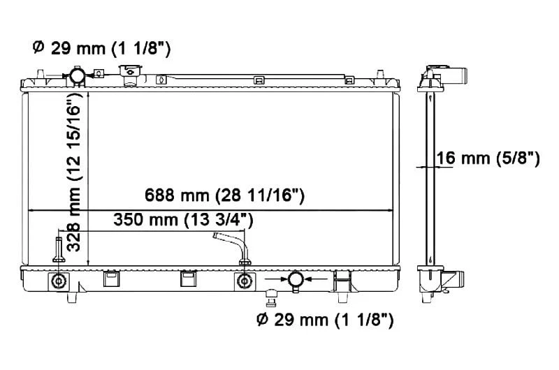 For Mazda Protege 1999-2003 Reach Cooling 41-2446 Engine Coolant Radiator - Изображение 4 из 4