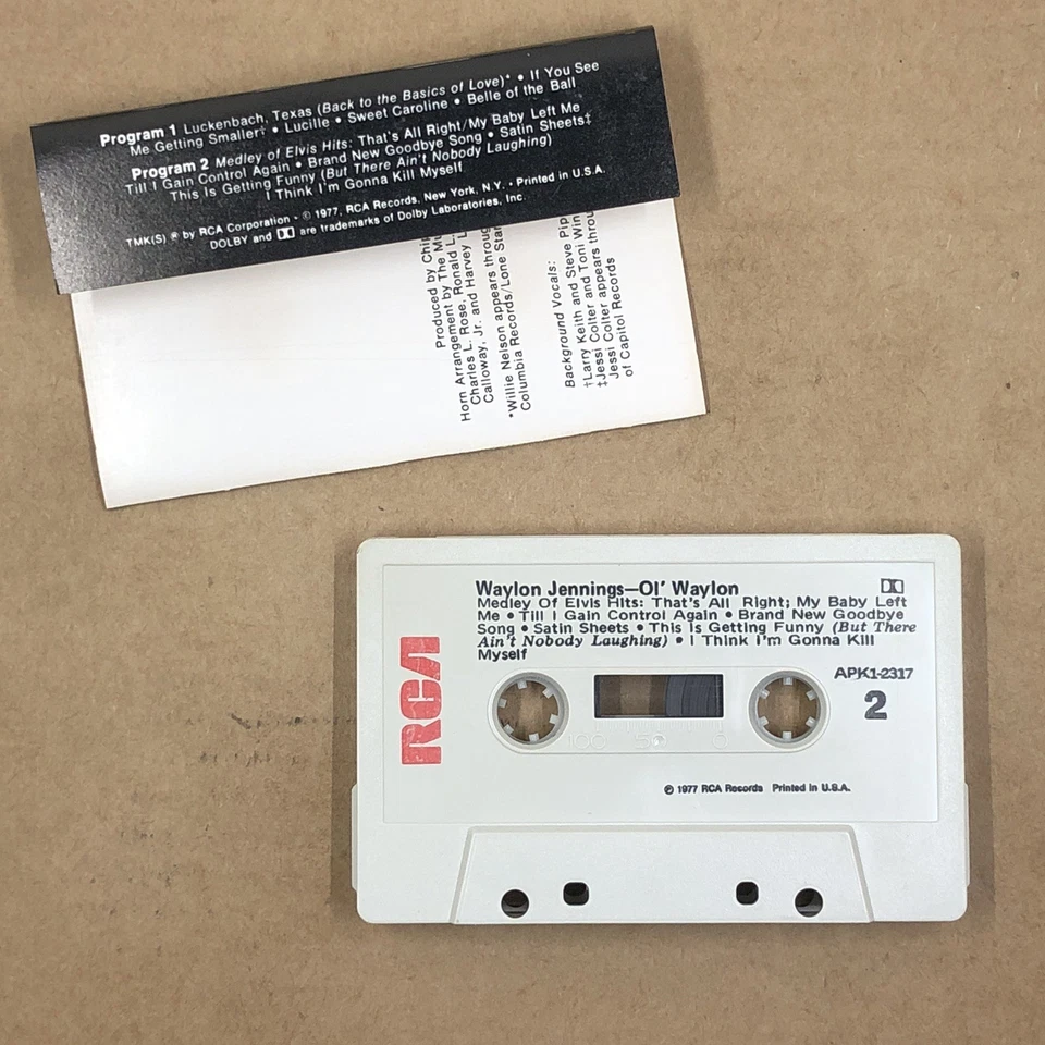 WAYLON JENNINGS Cassette Tape 70s Rock Country OL WAYLON SINCE MY BABY LEFT ME Foto 3 de 4