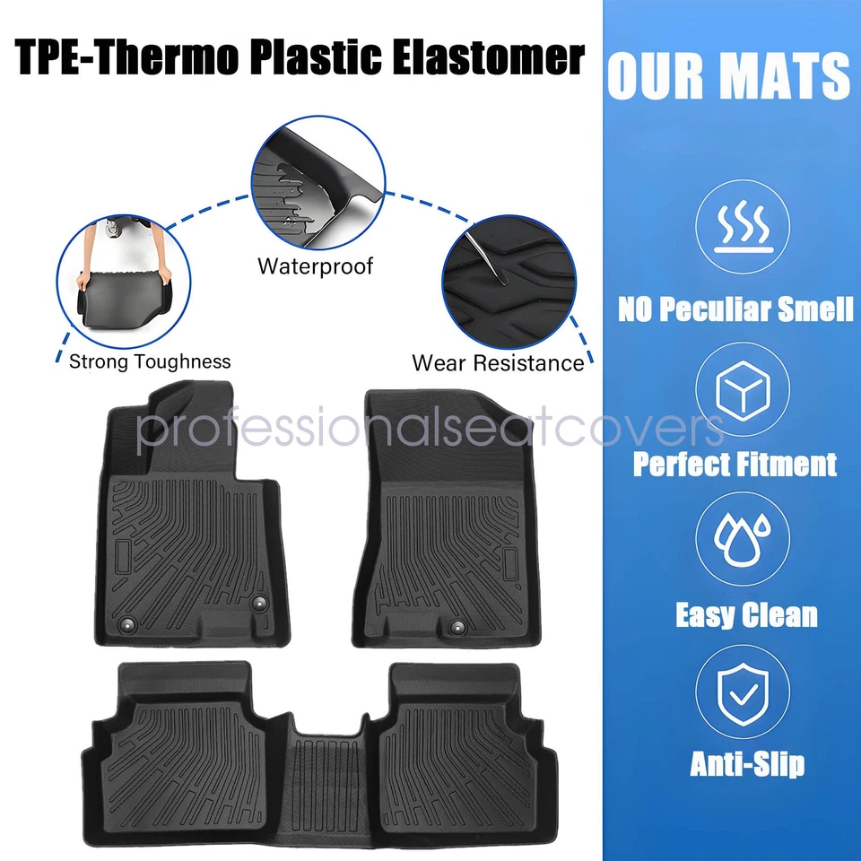 For 2020-2026 Hyundai Sonata / 2021-26 Kia K5 AWD TPE Floor Mats Liner 3D Model — 第 3/4 张图片