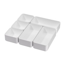 White Makeup Drawer Organizer for Vanity: Bathroom Cosmetic Organizers Trays ...