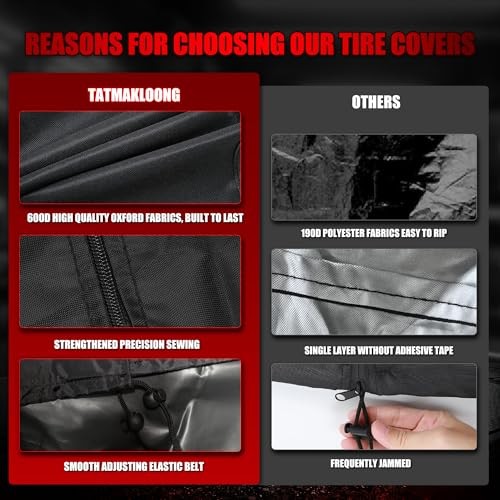 Tire Covers for Storage Outdoor, Heavy Duty 600D 33 inch Diameter x 47inch H - Picture 6 of 9