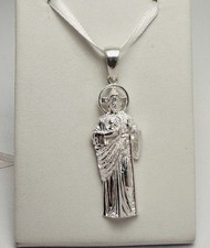 "Colgante de plata .925 para hombre y mujer San Judas Tadeo San Judas Tadeo 1,75"" (6,8 g)"