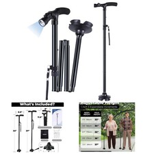 Lightweight Adjustable Walking Cane with Built-in LED for Enhanced Safety