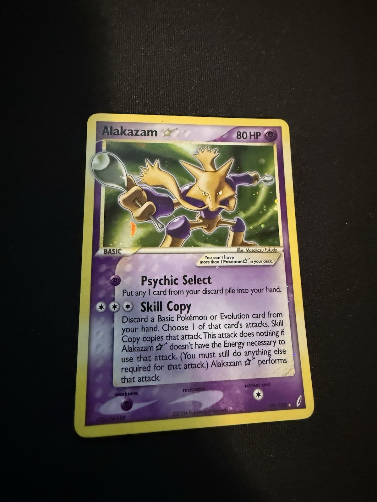 Alakazam Gold Star Crystal Guardians Holo Card 99/100 view 2