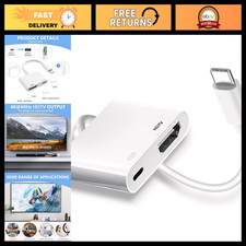 4K USB C to HDMI Adapter with Charging Port, Type C to HDMI for iPhone/iPad/MacB