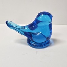 Bluebird of Happiness Blue Art Glass 1986 Signed by Leo Ward Terra Studios USA