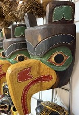 Wooden Mask 30x20 cm Tribal Eagle American Indian Ethnic Totem Pole Wall Handing