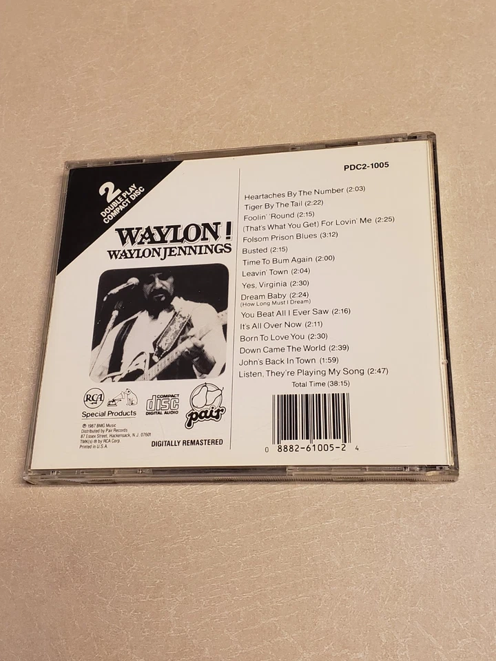 WAYLON JENNINGS WAYLON! CD, 1987 RCA JAPAN IMPORT DISC PAIR DOUBLE PLAY - Image 2 of 4