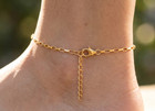 Elegant Stylish Gold Tone Square Box Chain Anklet | Premium Brass Gold plated — photo 5