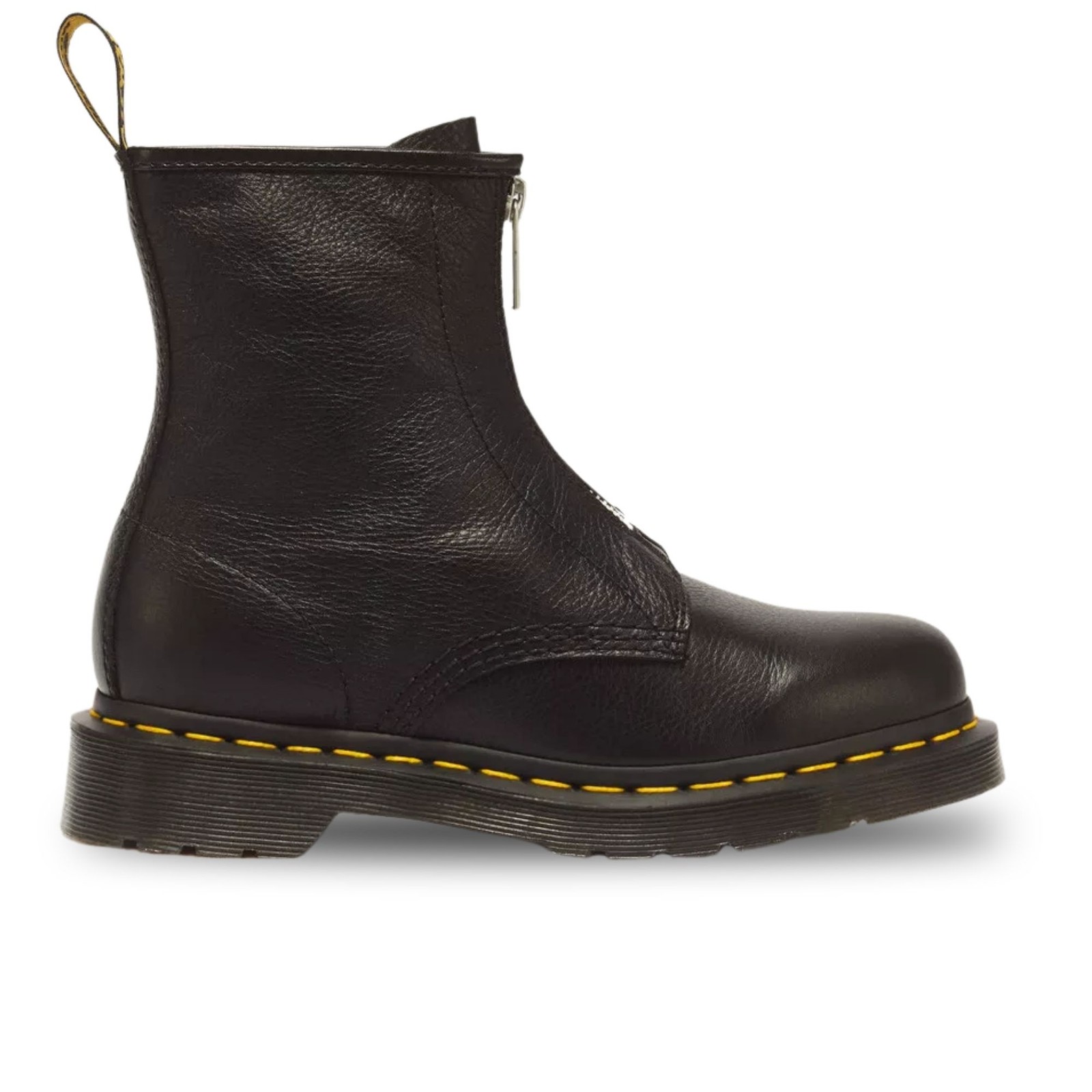 Dr. Martens 1460 Front Zip Up Boots Virgina Black in Women's Size 7, Office Shoes - Image 2
