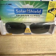 Solar Shield Polarized Clip-on Black Sunglasses 54 Rec A Gray Lenses