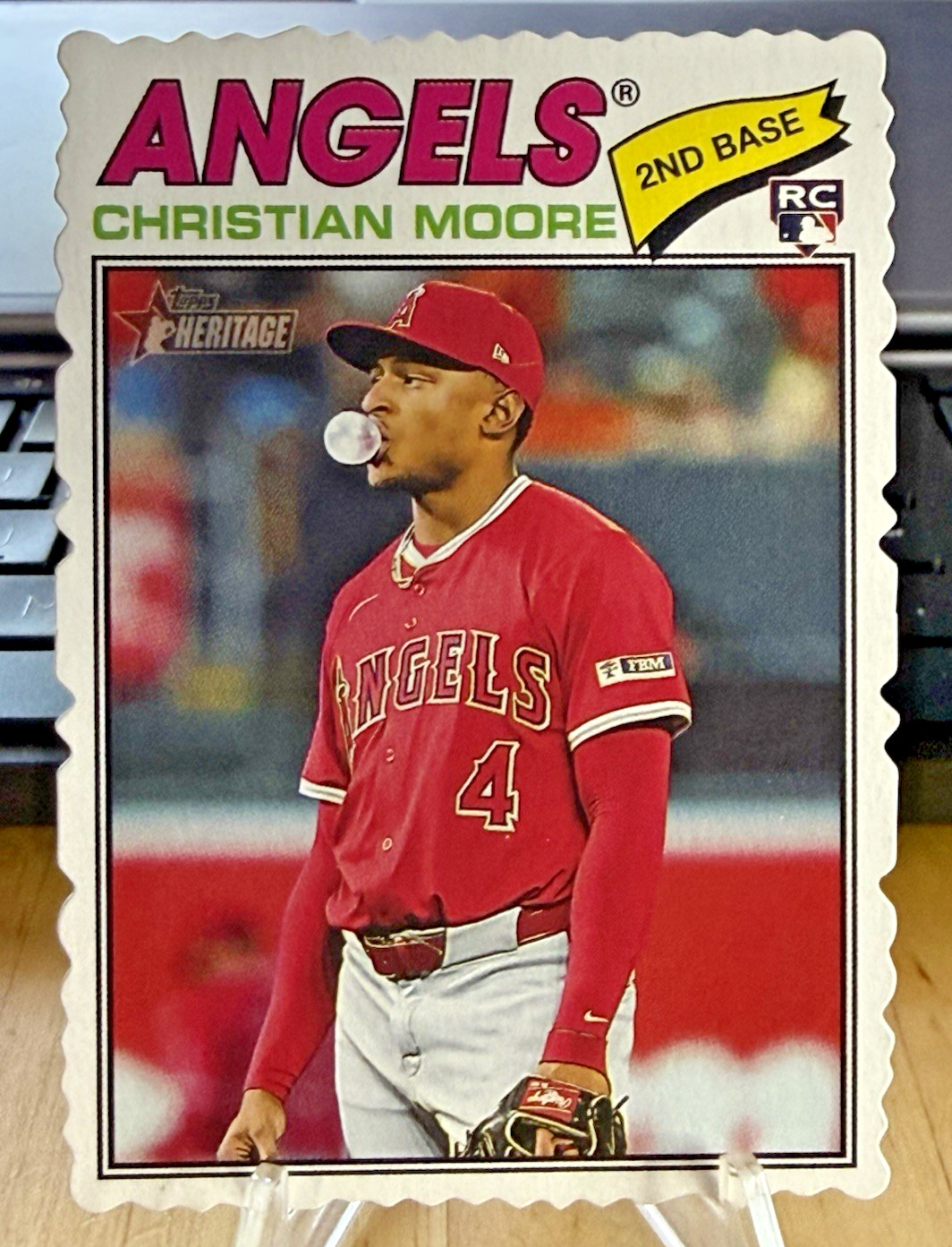 2026 Topps Heritage #249 Christian Moore Deckle Edge RC Short Print