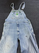 Liberty Bib Overalls Men's 42x30 Blue Denim Pockets Cotton Work Jean WORKED IN