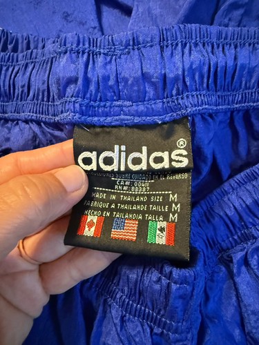 Vintage Men’s Adidas Track Pants Nylon Blue Size Medium - Picture 7 of 11