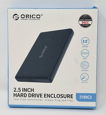 ORICO USB-C 2.5'' External Hard Drive Enclosure Case SATA 3.0 SSD HDD Black