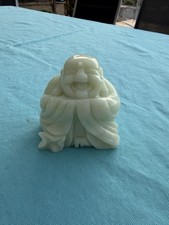 Vintage Chinesischer Lachender Buddha Skulptur Jade ? Handgeschnitzt Asiatika