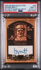 2024 TOPPS GILDED COLLECTION ONYX #GB GEORGE BRETT 03/10 PSA 9 DNA AUTO 10