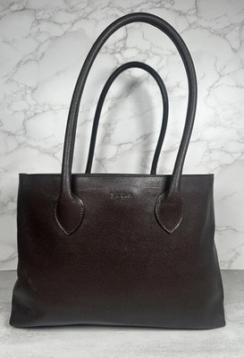 Furla Genuine Leather Tote Bag   Made in Italy   Dark Brown