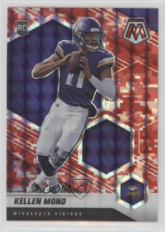 2021 Panini Mosaic Rookies Red Camo Mosaic Prizm Kellen Mond #321 01wi