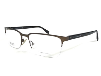Hugo Boss Eyeglasses Frames 0682 Z0U Brown Dark Havana Half Rim 57-19-145