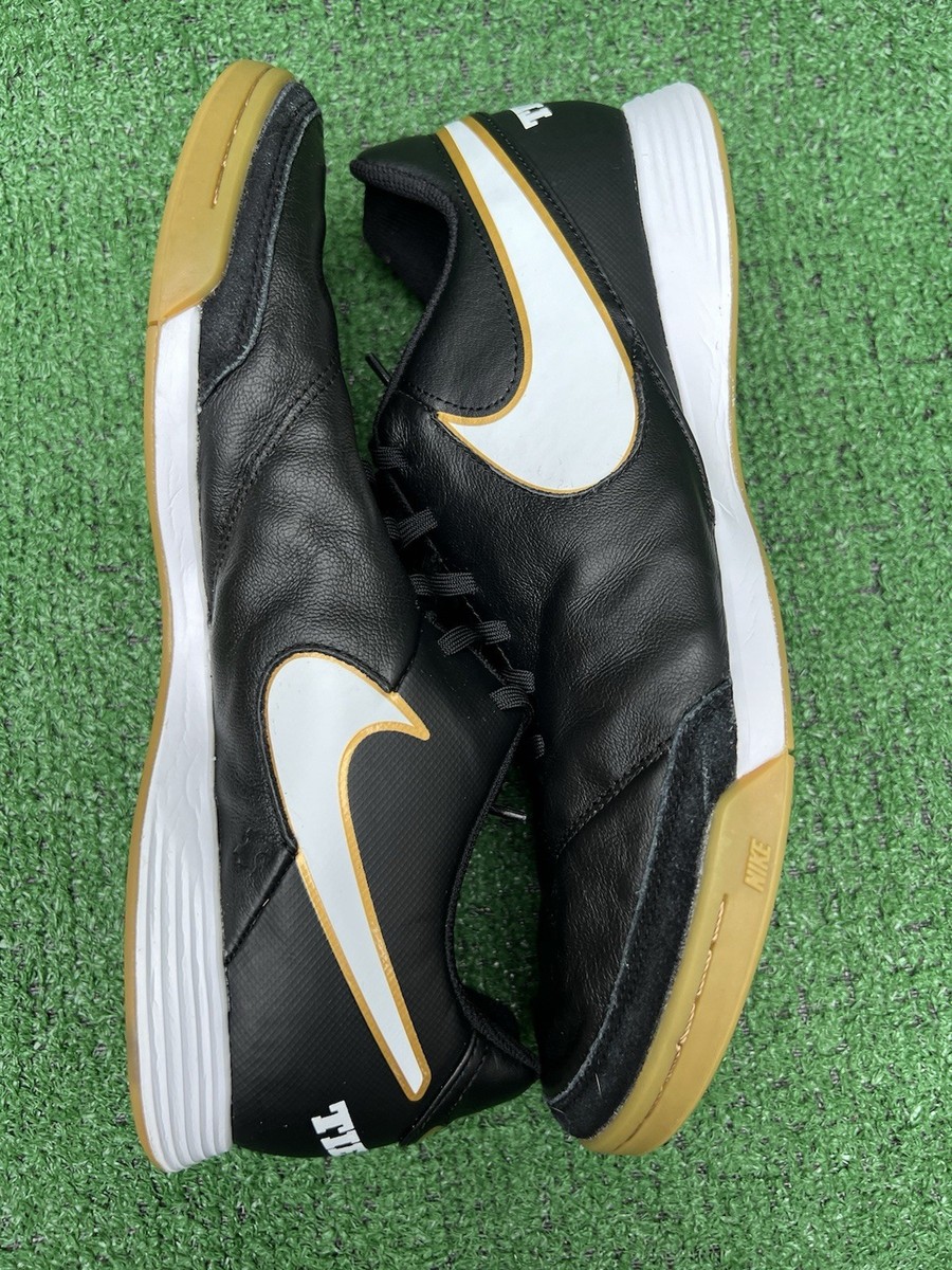 Nike Tiempo X Genio II BLACK Indoor Soccer Shoes 819215-010 Men's