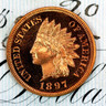 * 1897 ULTRA DCAM * PRISTINE++ BLAZING RED GEM PROOF INDIAN HEAD PENNY * Philadelphia Indian Head