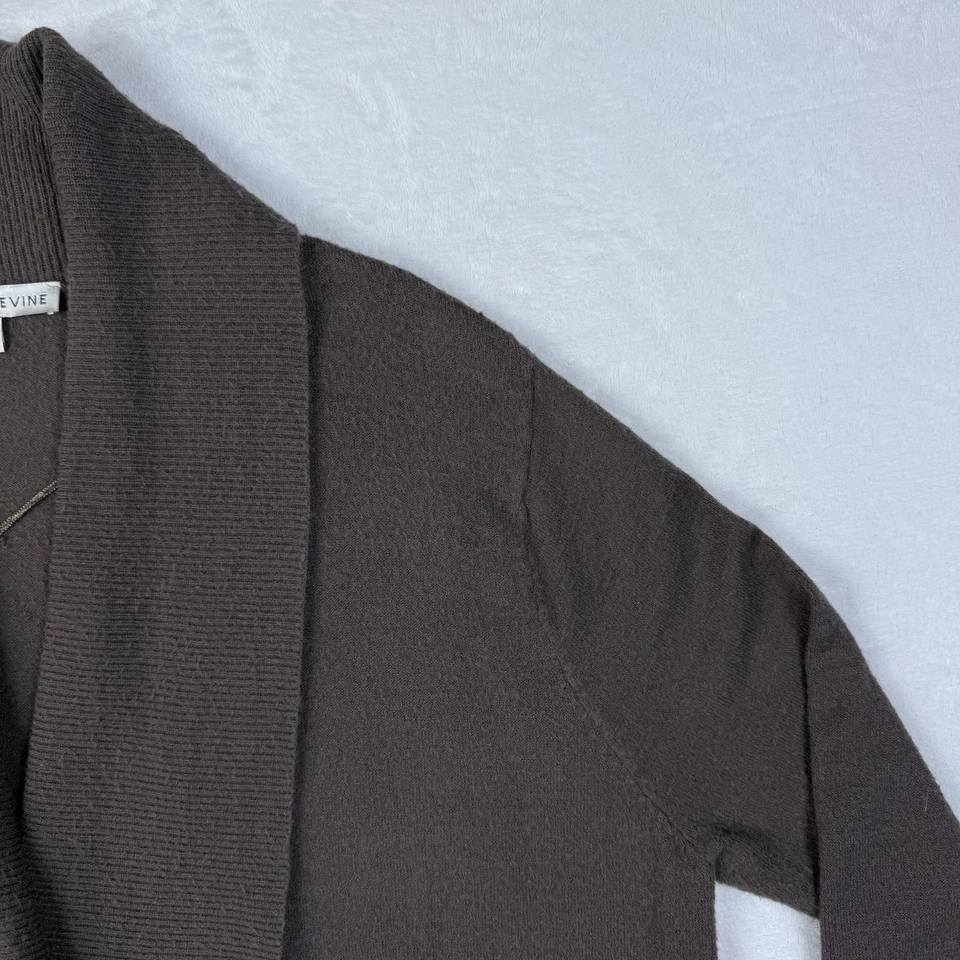 Кардиган Larry Levine L коричневый с открытыми передними карманами вискоза нейлон PBT ребристый трикотаж - Изображение 4 из 4