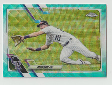 2021 Topps Chrome #179 David Dahl  Aqua Wave Refractor  /199