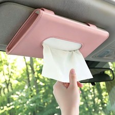 Car Tissue Holder, Car Sun Visor Napkin Box, Pink