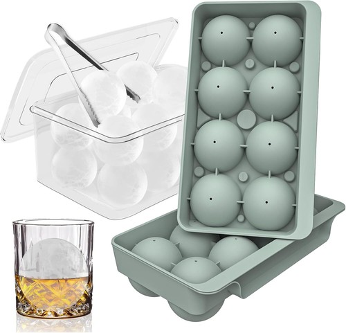 Large Ice Cube Molds, Big Round Whiskey Ice Cube Trays for Freezer, Easy to Fill