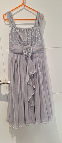 Vestido para Impresionar Gris Niñas Vestido 9 años 134 cm - ideal para una fiesta, boda - Imagen 2 de 7