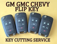 GM GMC CHEVY BUICK FLIP KEY KEYLESS REMOTE TRANSMITTER KEY CUTTING SERVICE 