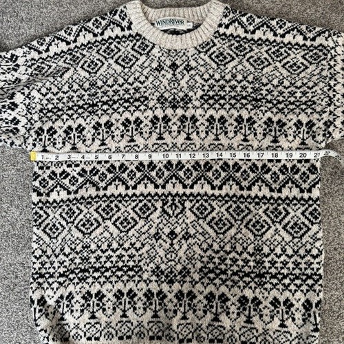 Vintage WindRiver Knitted Thermal Sweater Dark Green/Light Brown Womens Large - Picture 10 of 14