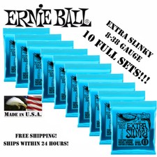  10 PACK ERNIE BALL EXTRA SLINKY 8-38 ELECTRIC GUITAR STRINGS 2225 10 SETS  